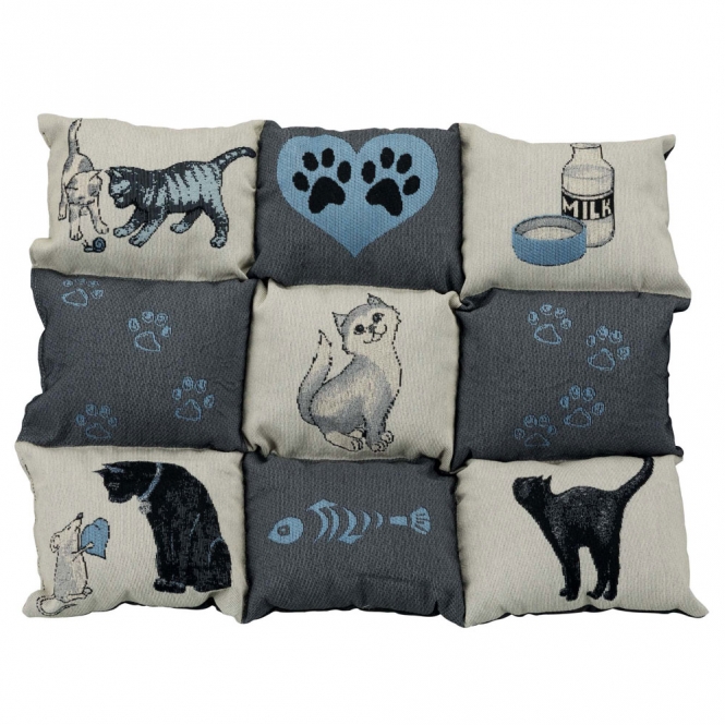 Trixie Katzendecke Patchwork Cat - grau/hellblau