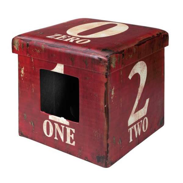 D&D Katzenbox Ottoman One Dunkelrot
